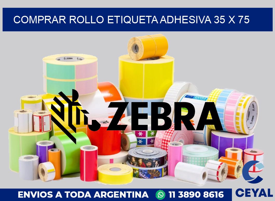 Comprar rollo etiqueta adhesiva 35 x 75