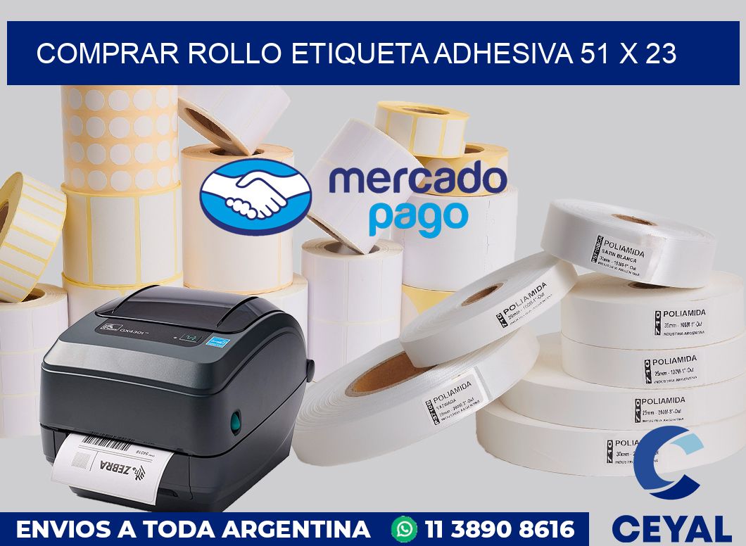 Comprar rollo etiqueta adhesiva 51 x 23