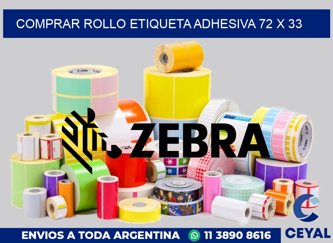 Comprar rollo etiqueta adhesiva 72 x 33