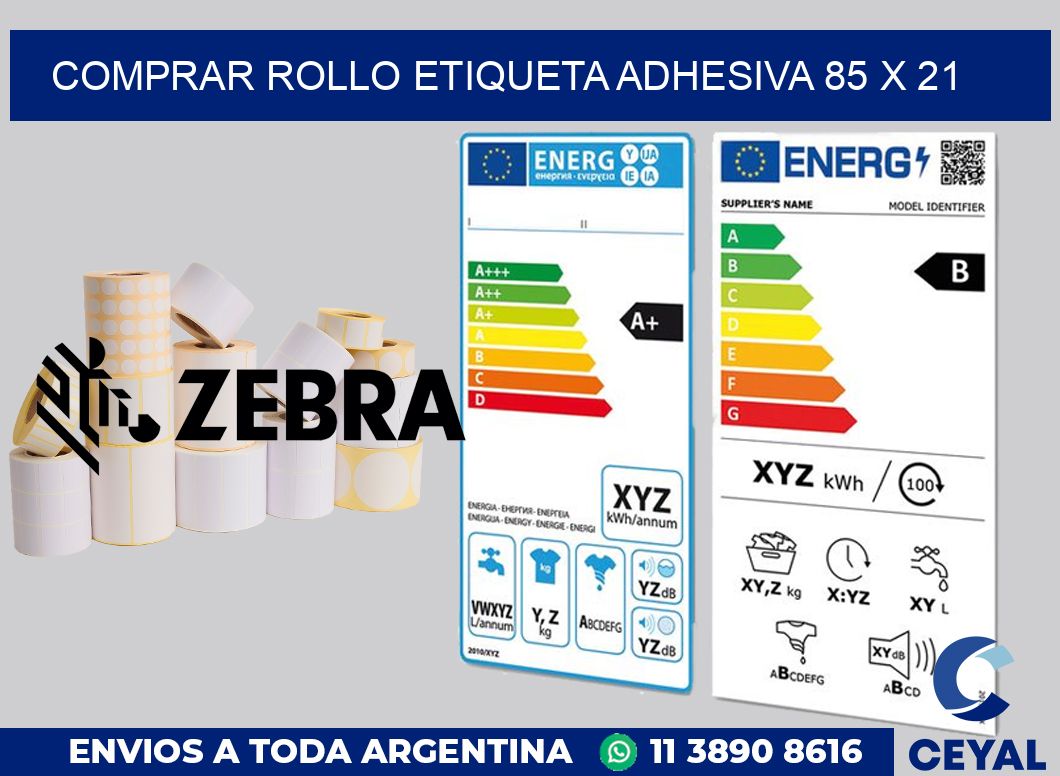 Comprar rollo etiqueta adhesiva 85 x 21