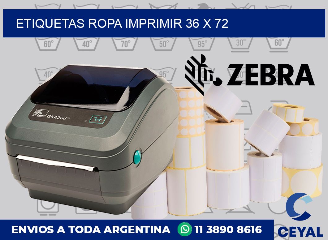 Etiquetas ropa imprimir 36 x 72