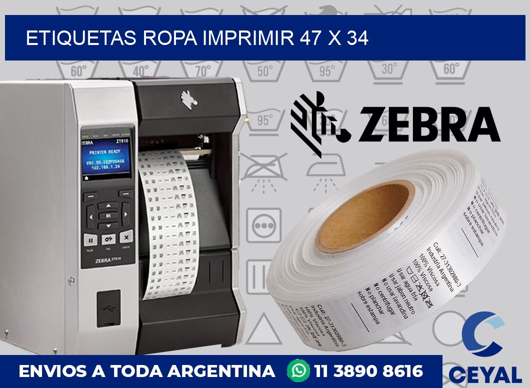 Etiquetas ropa imprimir 47 x 34