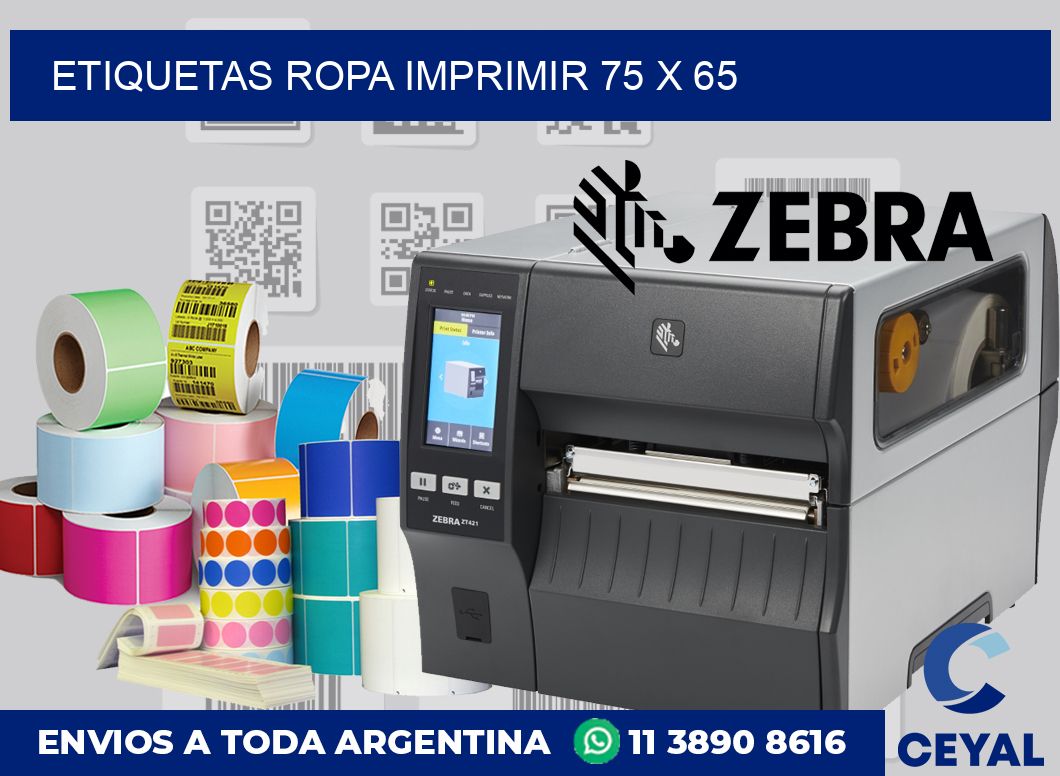 Etiquetas ropa imprimir 75 x 65