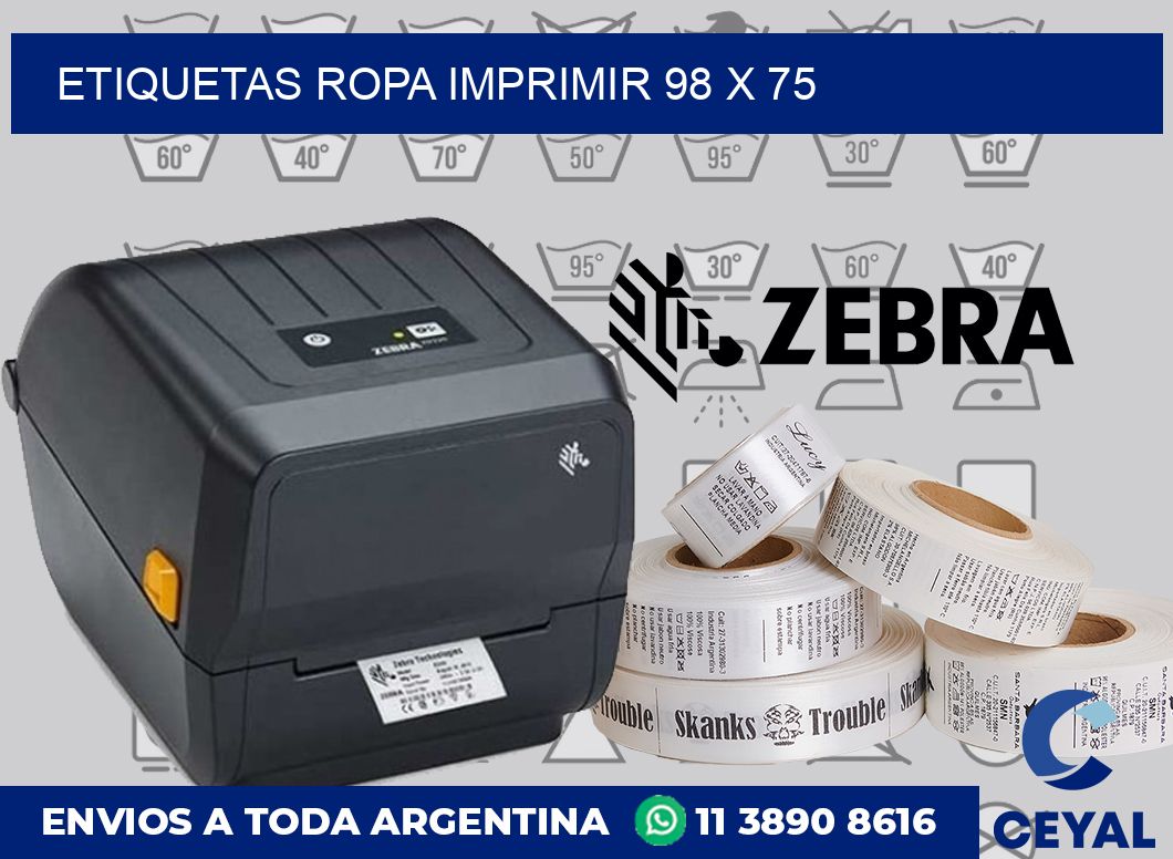 Etiquetas ropa imprimir 98 x 75