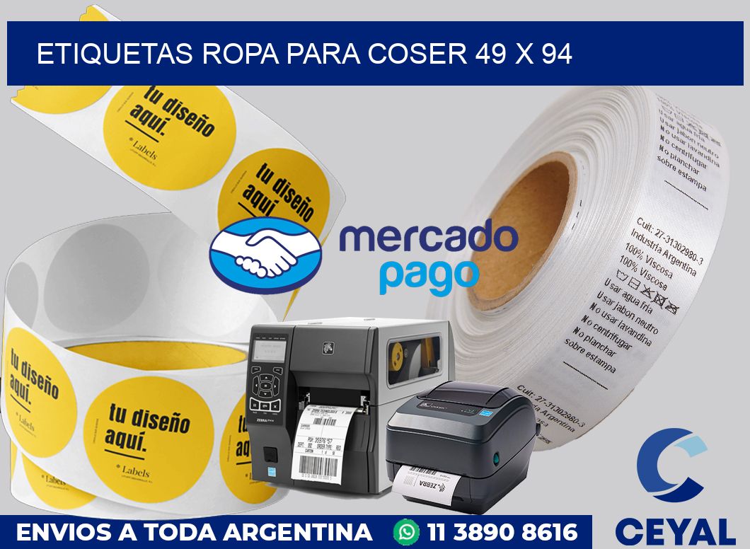 Etiquetas ropa para coser 49 x 94