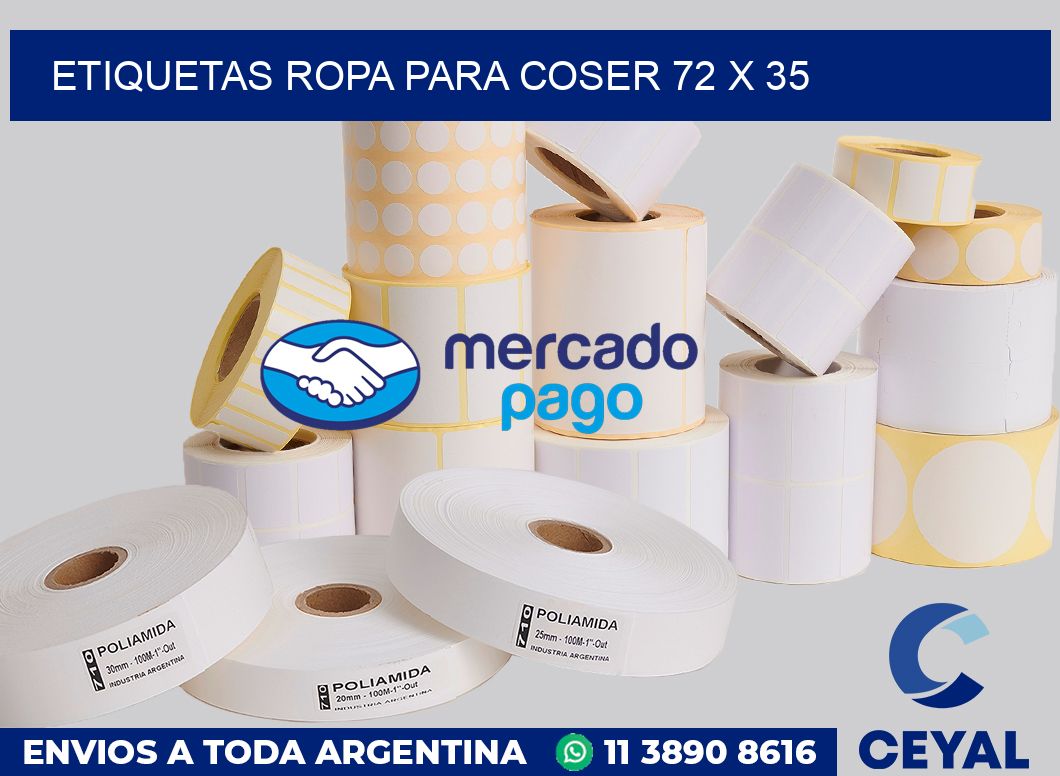 Etiquetas ropa para coser 72 x 35