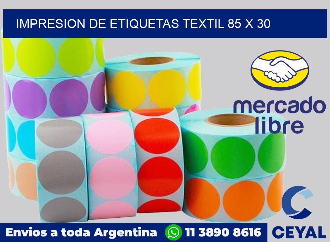 Impresion de etiquetas textil 85 x 30