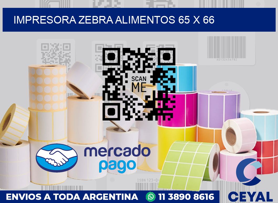 Impresora Zebra alimentos 65 x 66