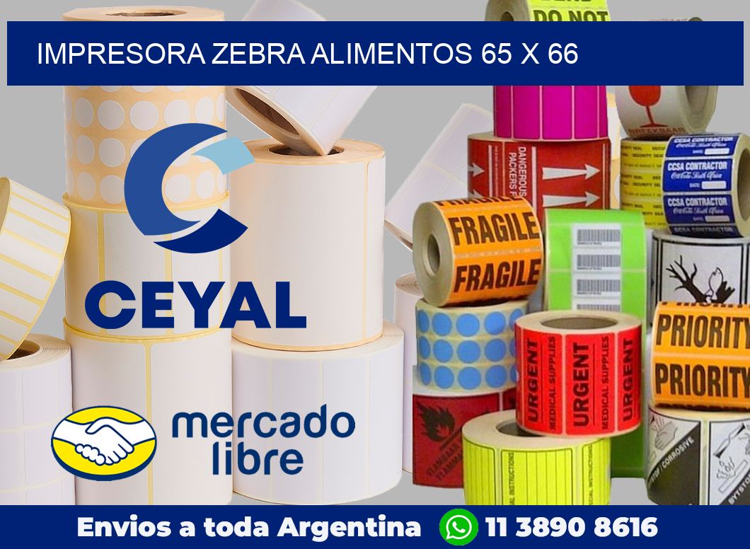 Impresora Zebra alimentos 65 x 66