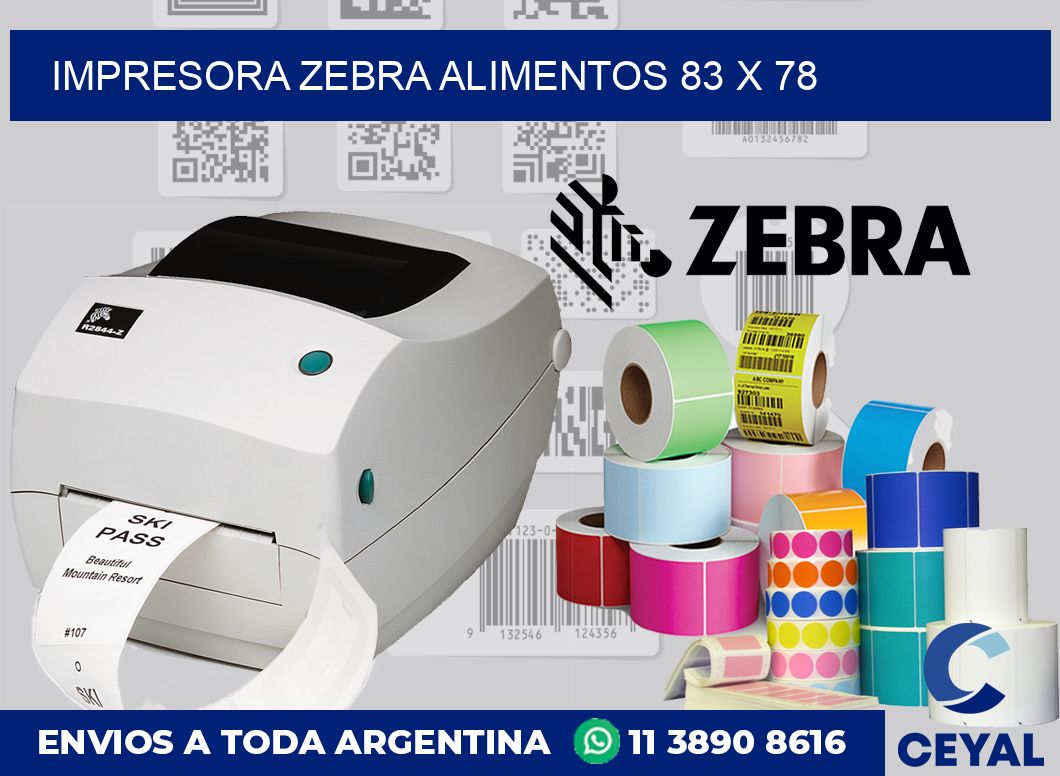 Impresora Zebra alimentos 83 x 78