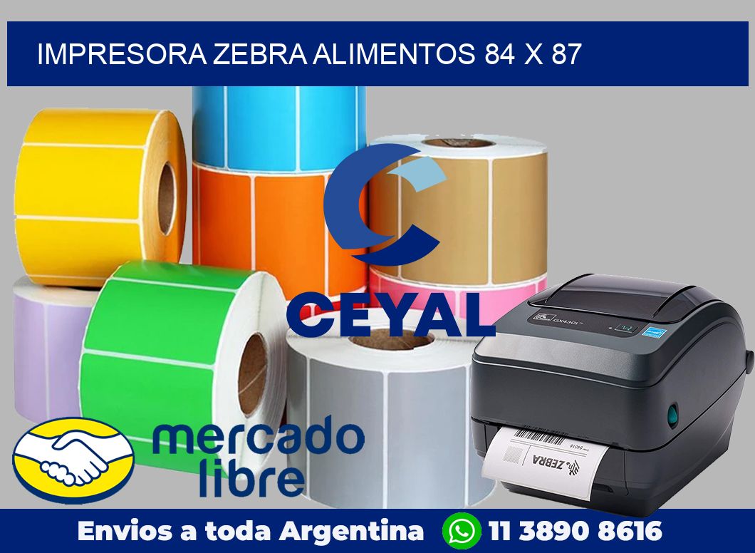 Impresora Zebra alimentos 84 x 87