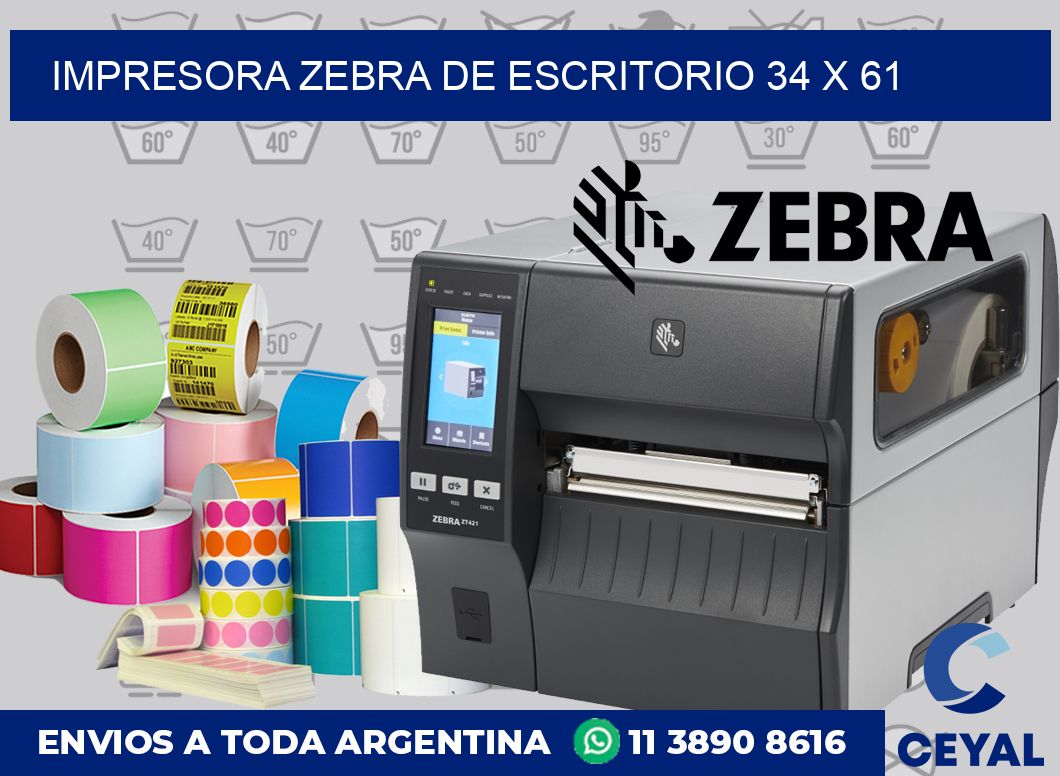 Impresora Zebra de escritorio 34 x 61