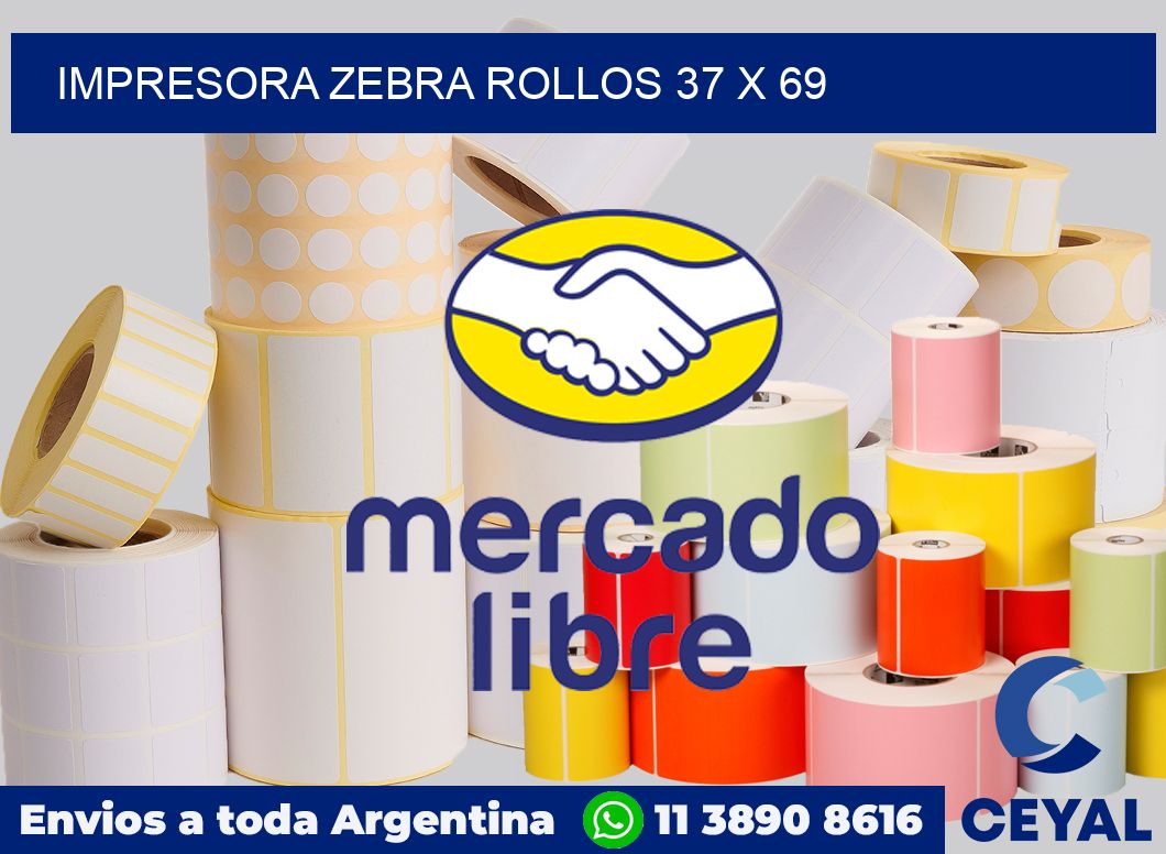 Impresora Zebra rollos 37 x 69