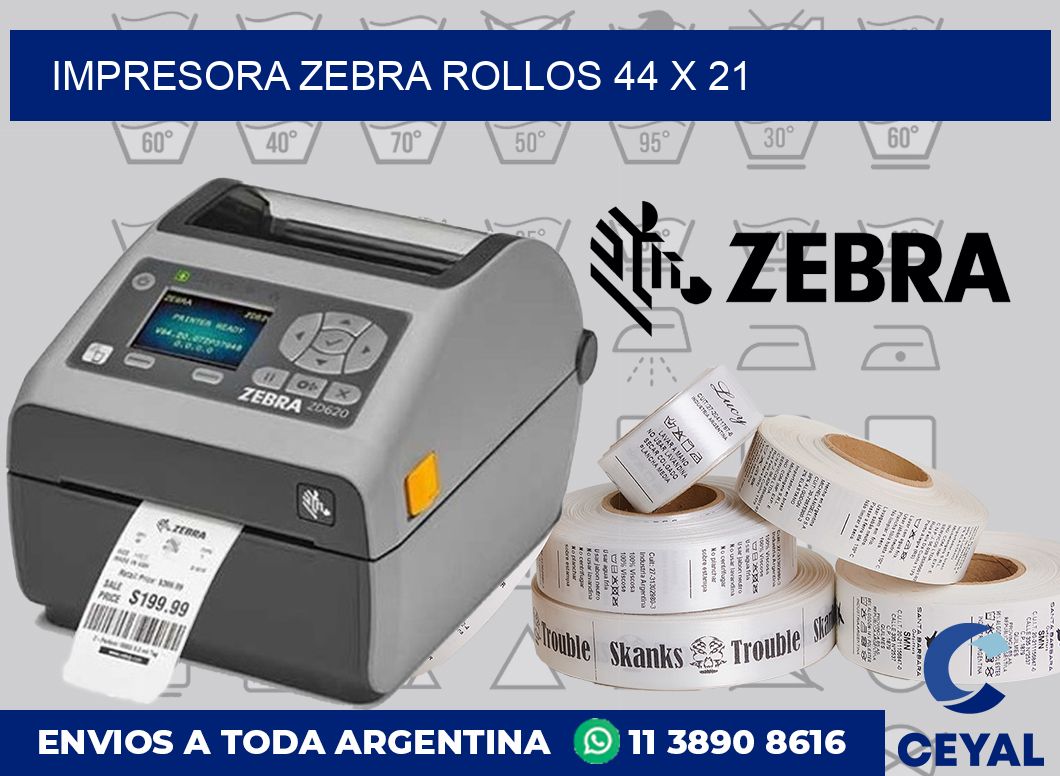 Impresora Zebra rollos 44 x 21