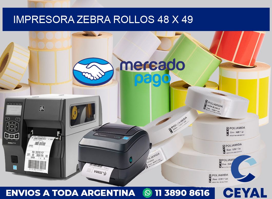 Impresora Zebra rollos 48 x 49