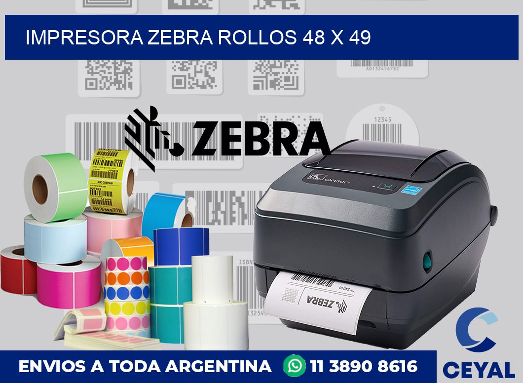 Impresora Zebra rollos 48 x 49