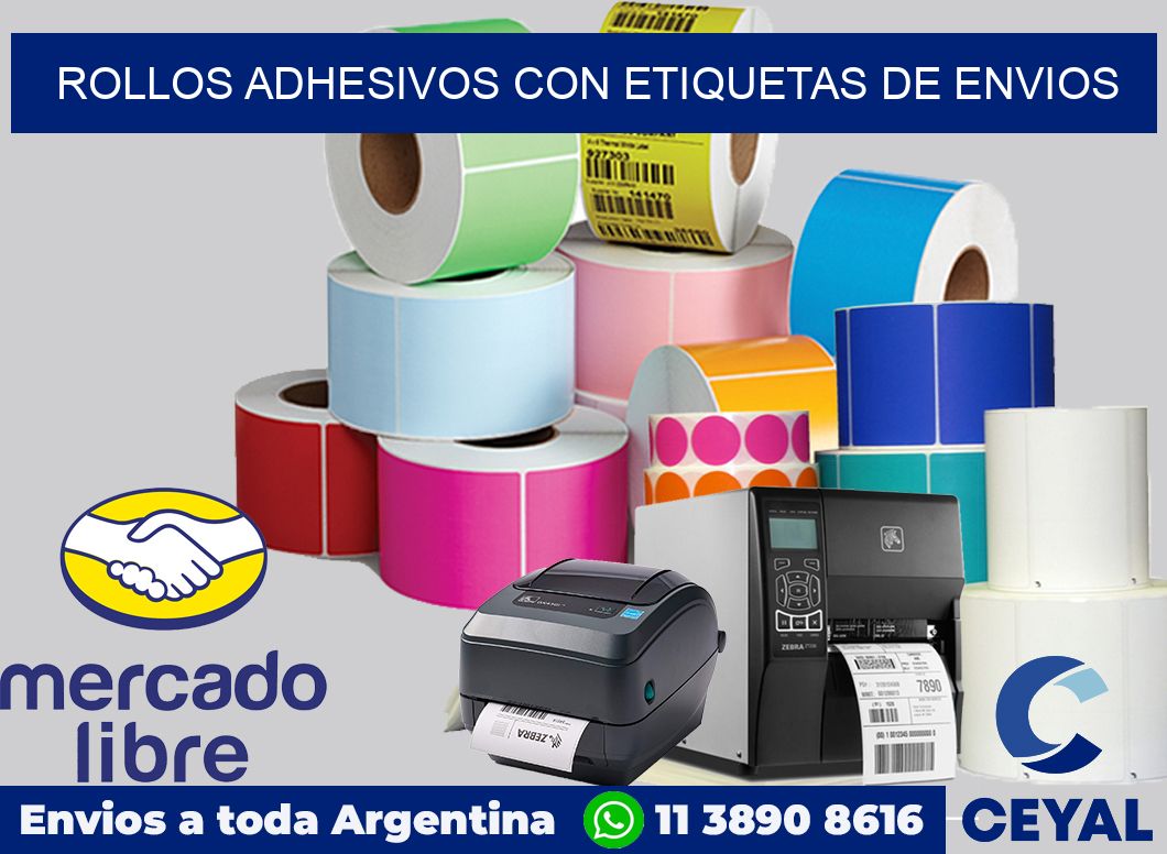 ROLLOS ADHESIVOS CON ETIQUETAS DE ENVIOS