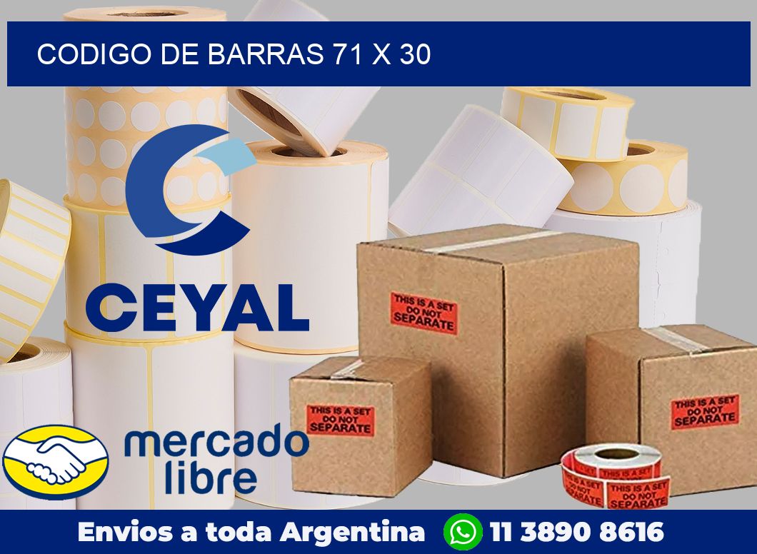 codigo de barras 71 x 30