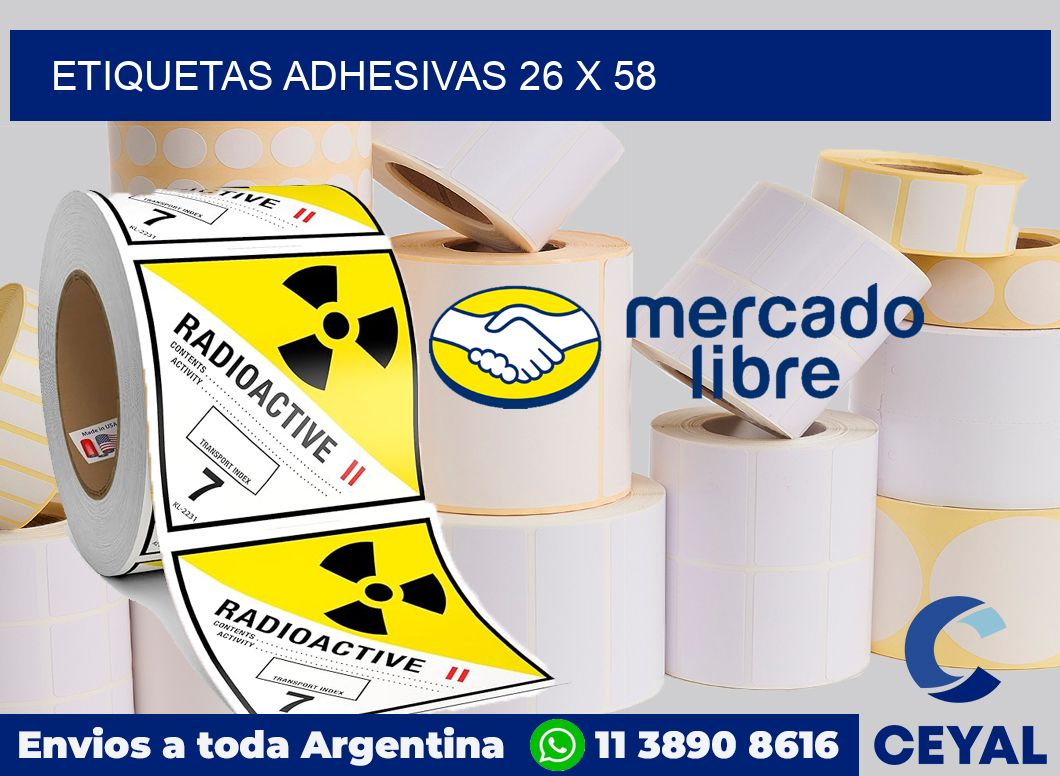 etiquetas adhesivas 26 x 58