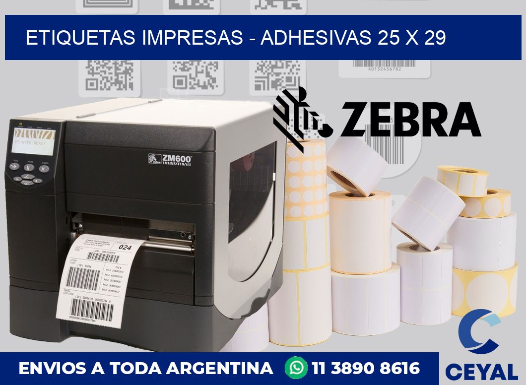 etiquetas impresas – Adhesivas 25 x 29