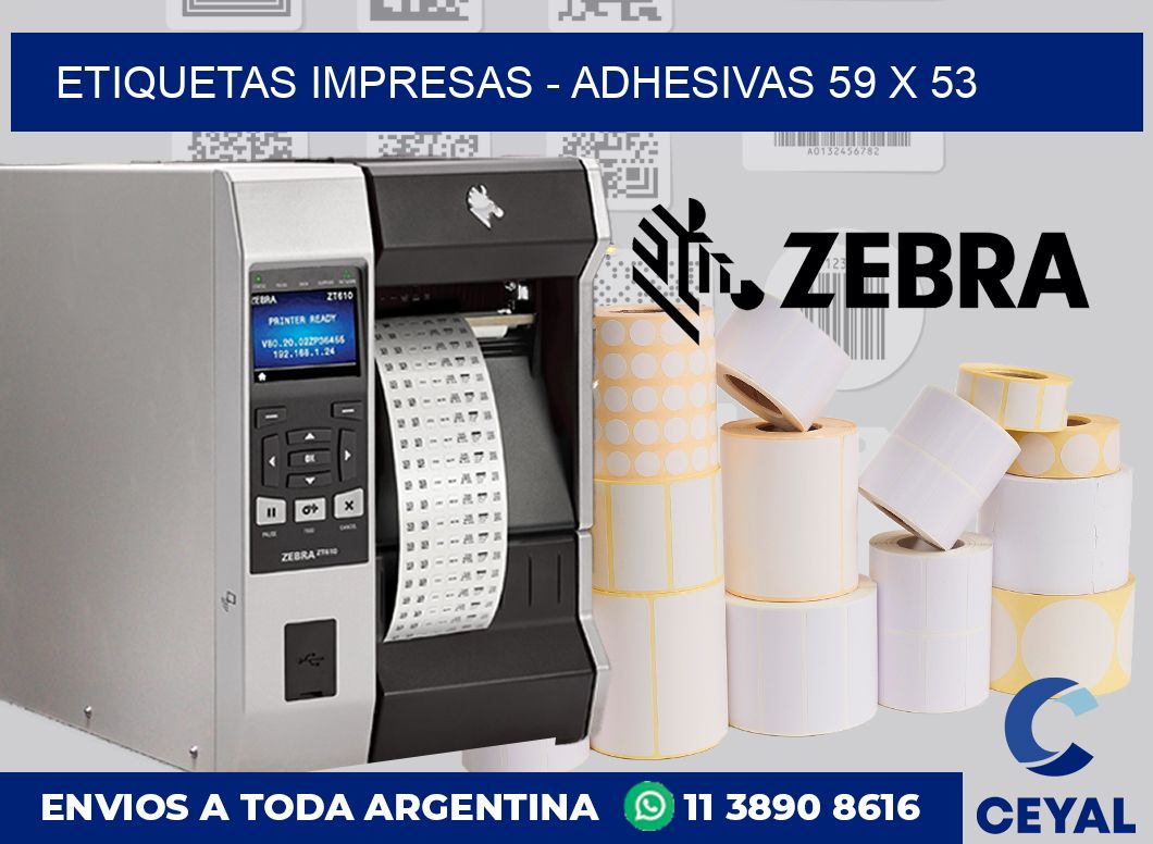 etiquetas impresas - Adhesivas 59 x 53