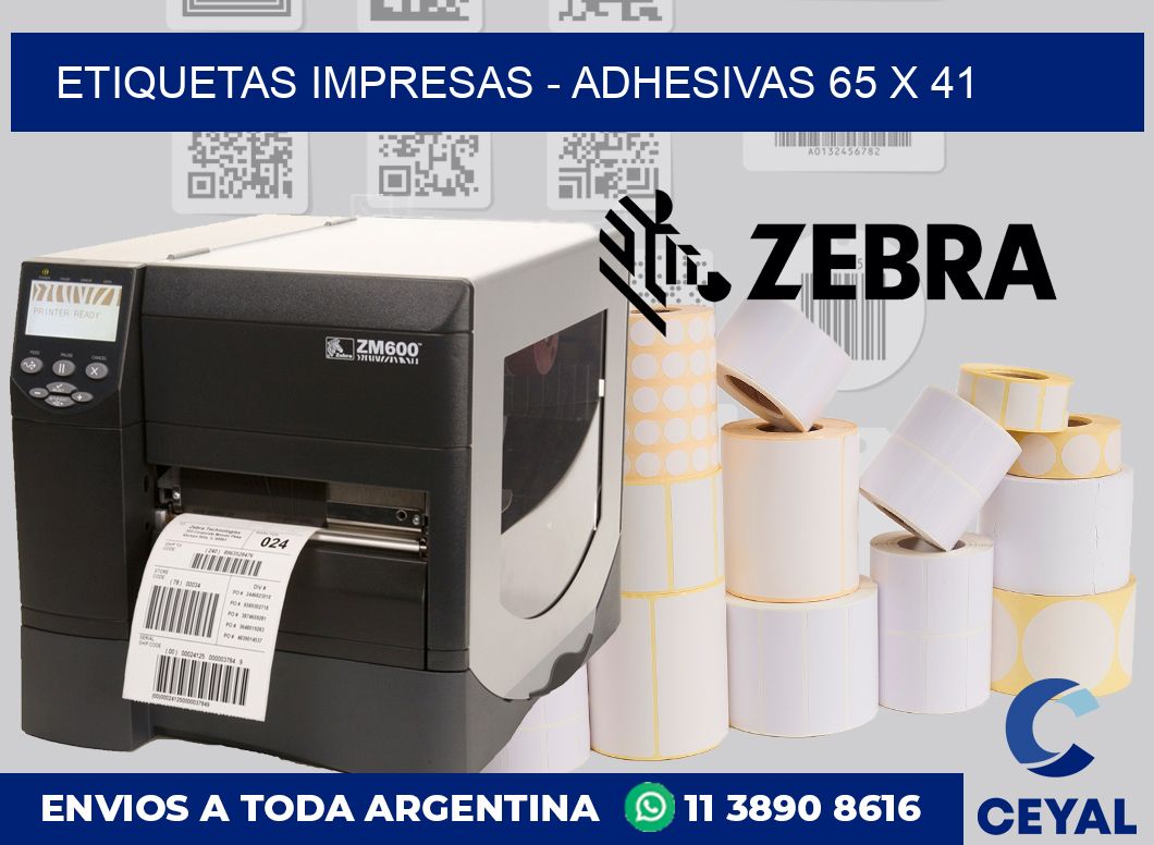 etiquetas impresas – Adhesivas 65 x 41