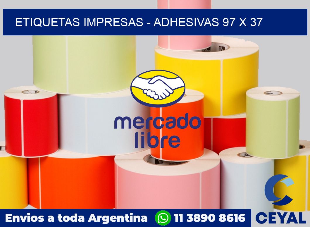 etiquetas impresas - Adhesivas 97 x 37