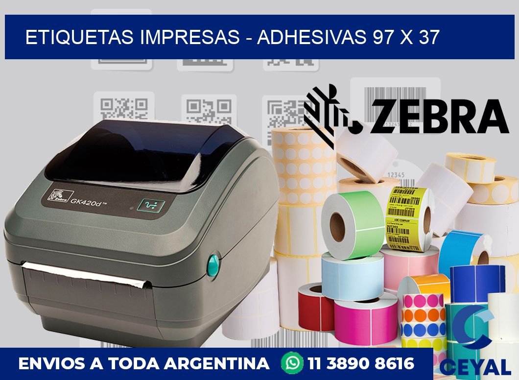 etiquetas impresas – Adhesivas 97 x 37