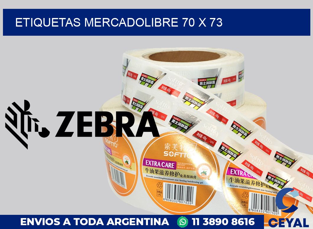 etiquetas mercadolibre 70 x 73