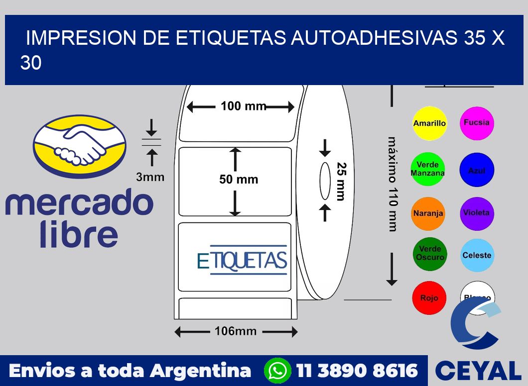 impresion de etiquetas autoadhesivas 35 x 30