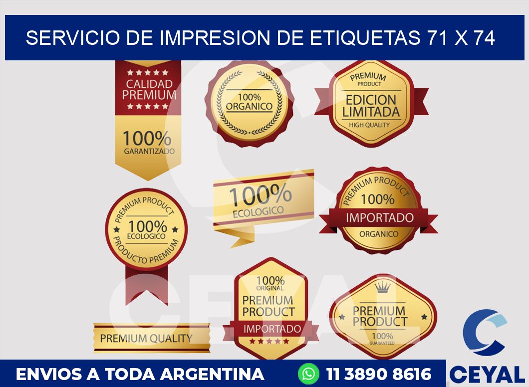 servicio de impresion de etiquetas 71 x 74