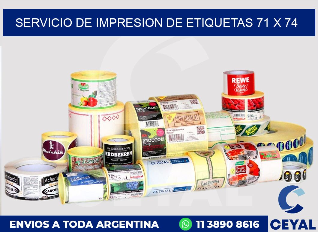 servicio de impresion de etiquetas 71 x 74