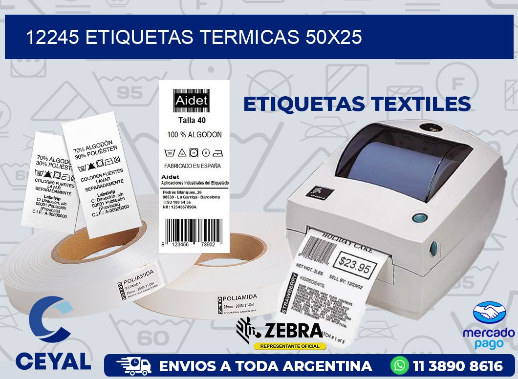 12245 ETIQUETAS TERMICAS 50X25