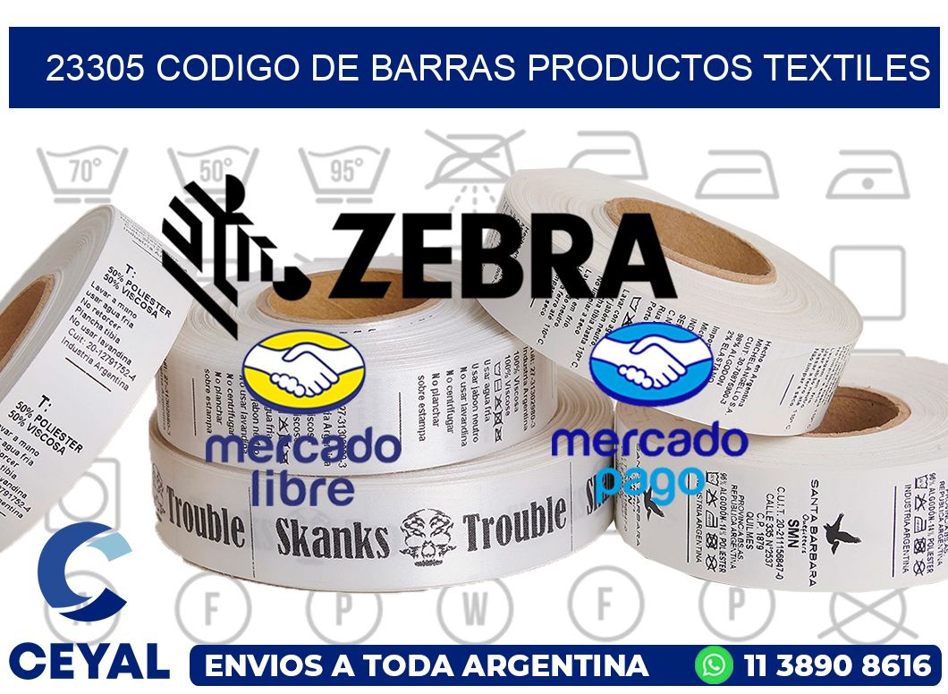 23305 CODIGO DE BARRAS PRODUCTOS TEXTILES