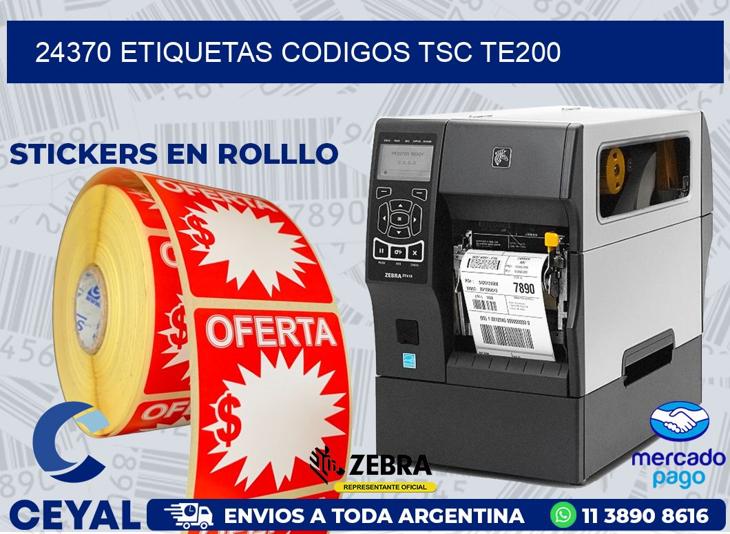 24370 ETIQUETAS CODIGOS TSC TE200