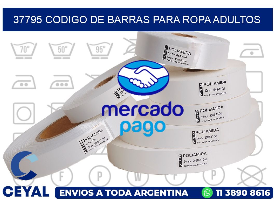 37795 CODIGO DE BARRAS PARA ROPA ADULTOS