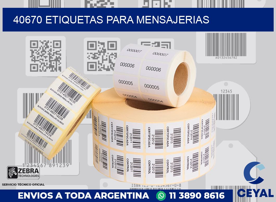 40670 ETIQUETAS PARA MENSAJERIAS