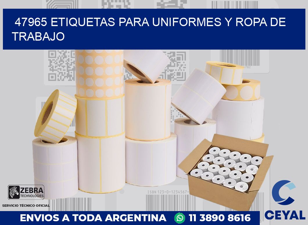 47965 ETIQUETAS PARA UNIFORMES Y ROPA DE TRABAJO