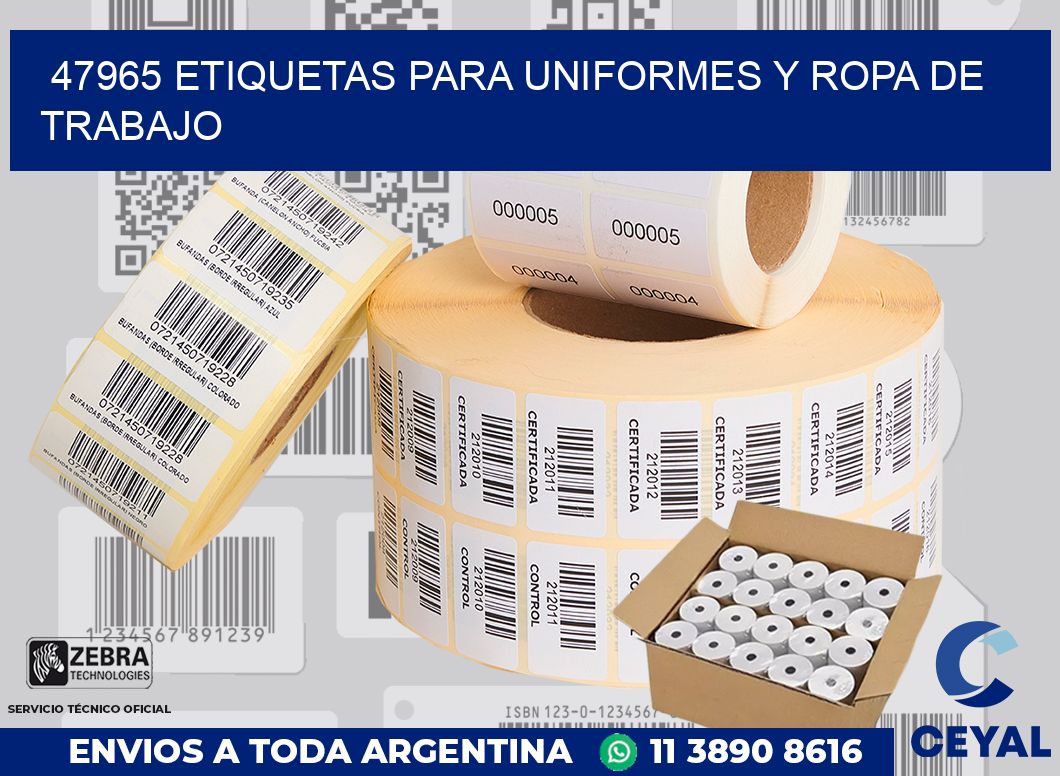 47965 ETIQUETAS PARA UNIFORMES Y ROPA DE TRABAJO