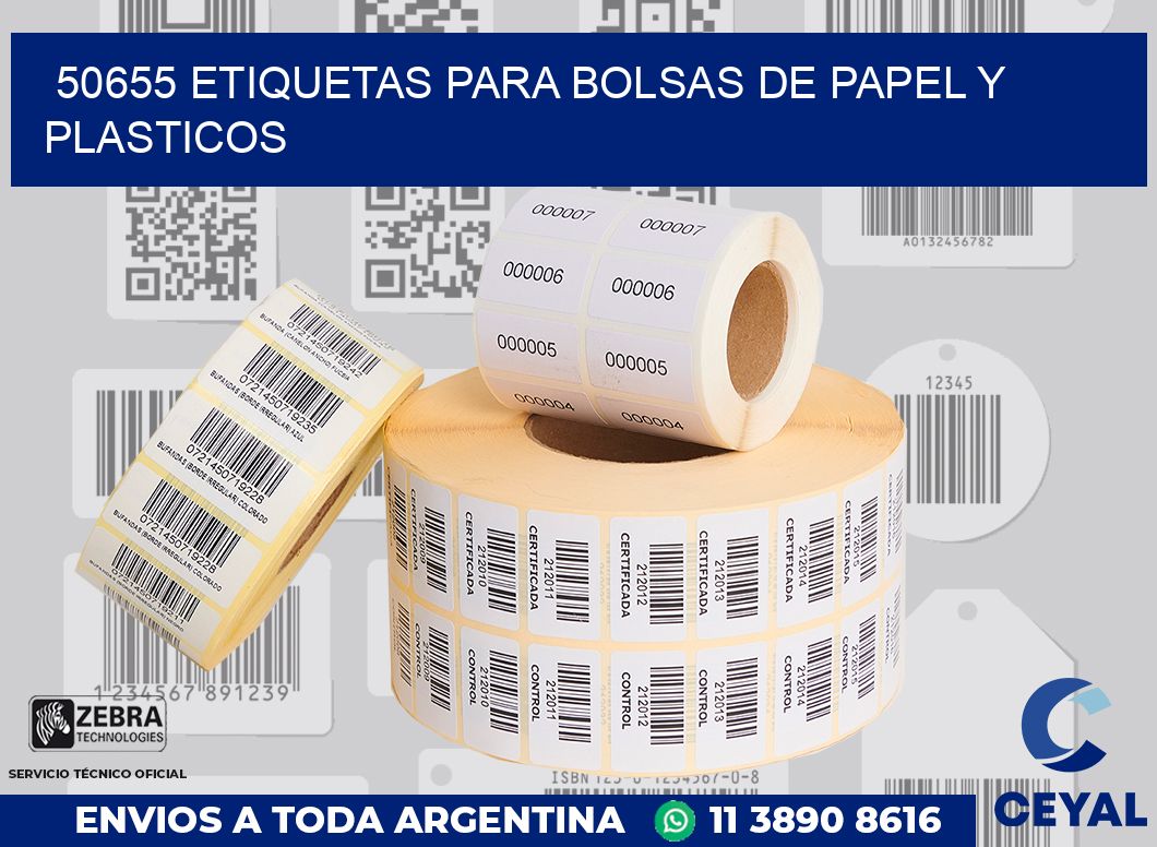 50655 ETIQUETAS PARA BOLSAS DE PAPEL Y PLASTICOS