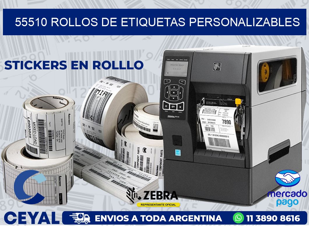 55510 ROLLOS DE ETIQUETAS PERSONALIZABLES