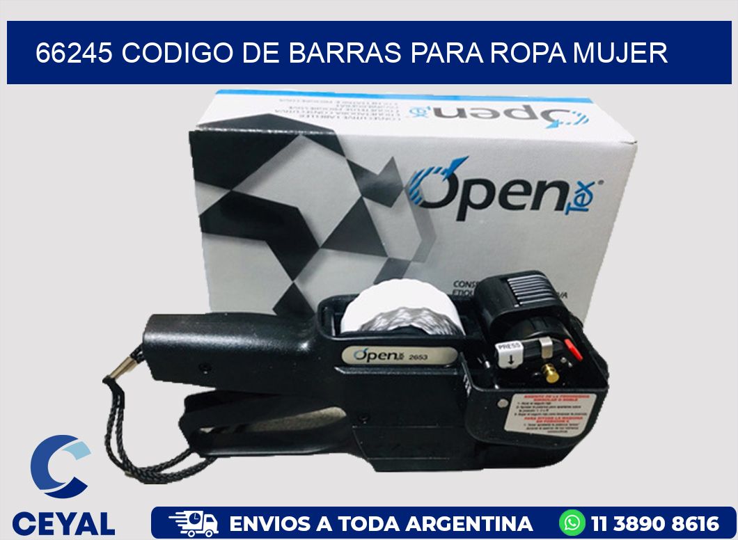 66245 CODIGO DE BARRAS PARA ROPA MUJER