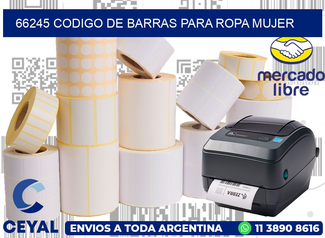 66245 CODIGO DE BARRAS PARA ROPA MUJER