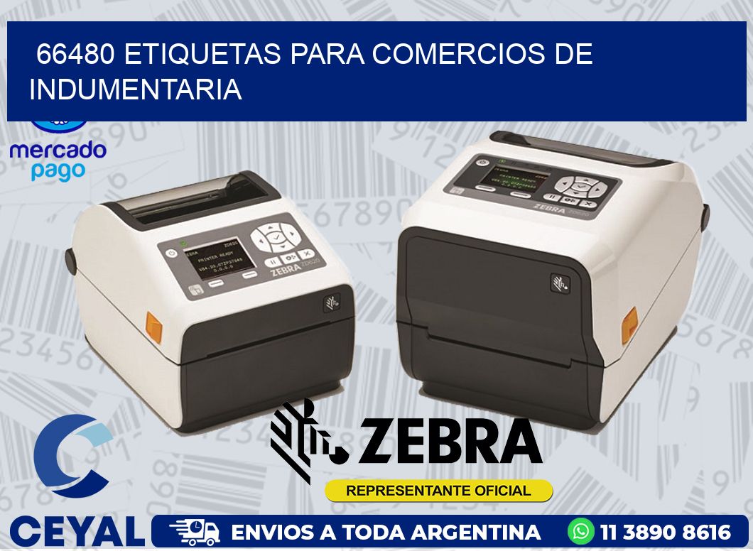 66480 ETIQUETAS PARA COMERCIOS DE INDUMENTARIA