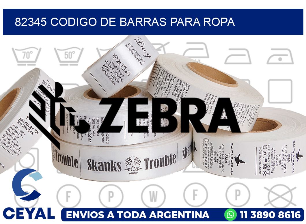 82345 CODIGO DE BARRAS PARA ROPA