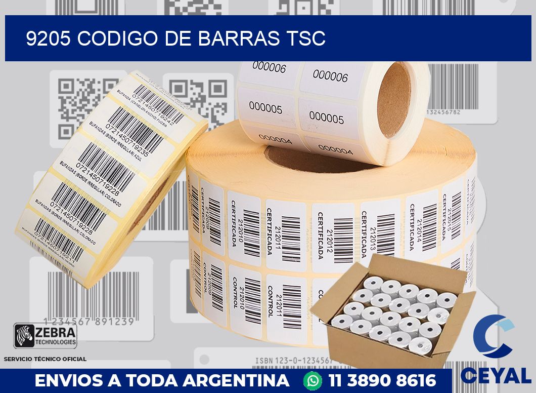 9205 CODIGO DE BARRAS TSC