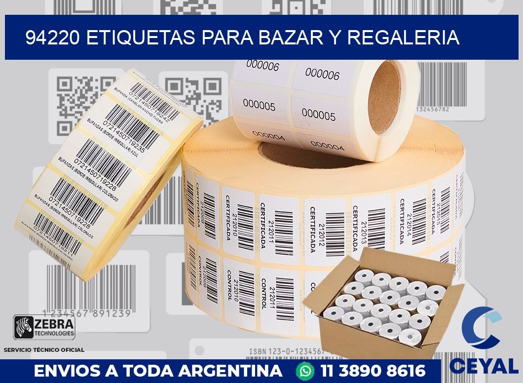 94220 ETIQUETAS PARA BAZAR Y REGALERIA