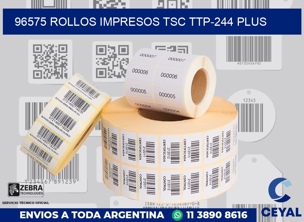 96575 ROLLOS IMPRESOS TSC TTP-244 PLUS