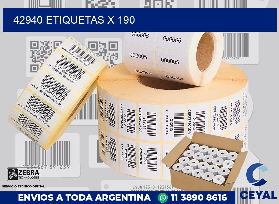 42940 Etiquetas x 190