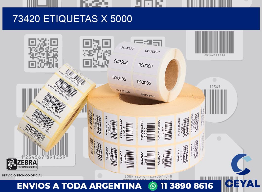 73420 Etiquetas x 5000